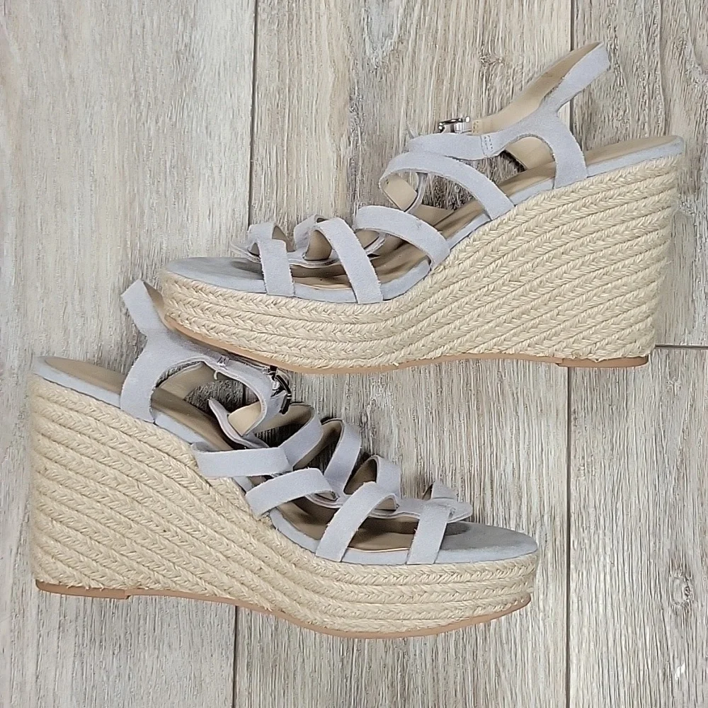 Seychelles Size 11 Light Gray Naturally Wedge Sandal